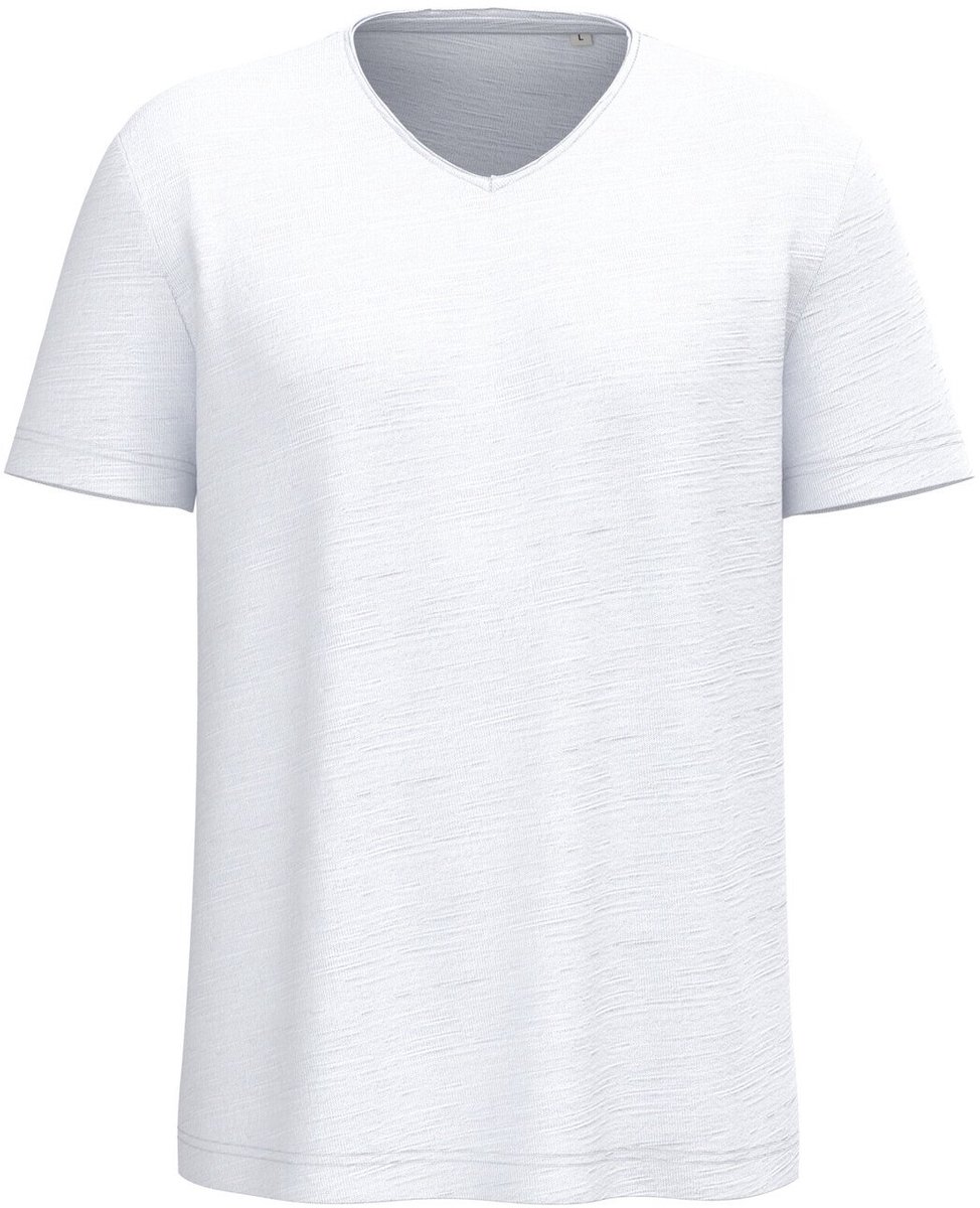 Spasso Ecologisch heren-T-shirt met slubhals en afhangende schouders SP303 - White - L