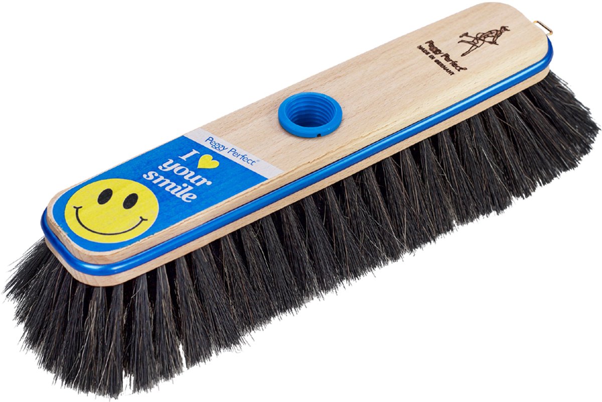 Peggy Perfect bezem met glimlach, hout, 28 cm