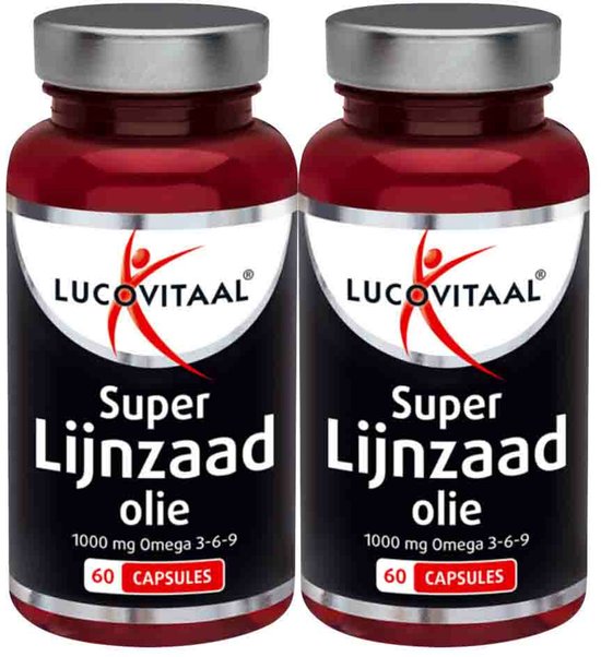 Lucovitaal Super Lijnzaad Olie 1000 mg Omega 3-6-9 - 2 x 60 capsules - Voordeelverpakking