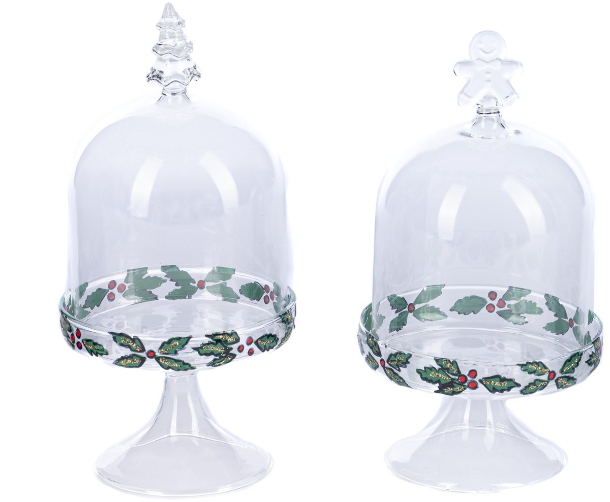 Goodwill Stolp Hulsttak Kerstboom of Gingerbread pop helderglas Glas Goud 18 cm Let op Prijs per Stuk