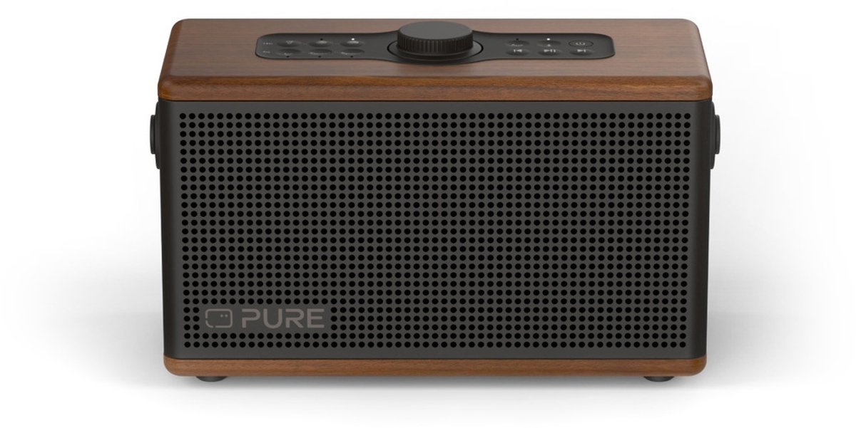 Pure Classic Aura - De draagbare Bluetooth-luidspreker met sfeerverlichting, Koffie bruin/Walnoot