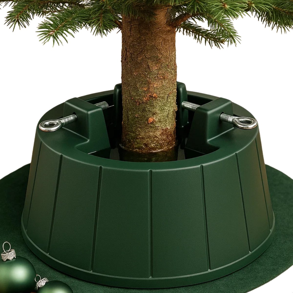 Cheqo® Kerstboomstandaard - Kerstboomvoet - Stabiele Kerstboomstandaard - Kerstboomstandaard Kunststof - Kerstboomstandaard Tot 2,6 Meter - Stevige Constructie - Kerstboomstandaard Zonder Gereedschap - Kerstboomstandaard Stamdiameter 35-130 mm