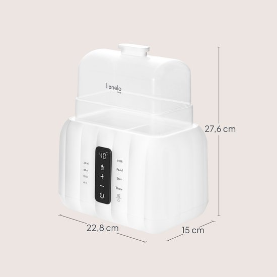 Lionelo Thermup Duo - Dubbele Flessenwarmer & Sterilisator 6-in-1 - Voor Twee Flessen of Potjes - Intelligente Temperatuurregeling - Ontdooien, Verwarmen, Steriliseren - BPA-vrij - Aanraakbediening van Merkloos — afbeelding 4