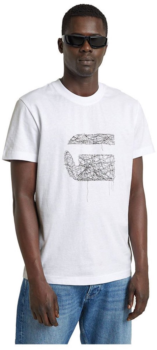 G-Star Stitch burger r t Heren T-shirts Wit