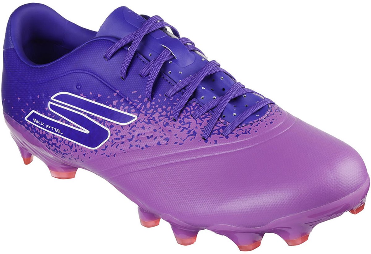 Skechers Gold FG voetbalschoenen in paars, lichtgewicht ontwerp met responsieve TPU-plaat voor acceleratie. EU 46.