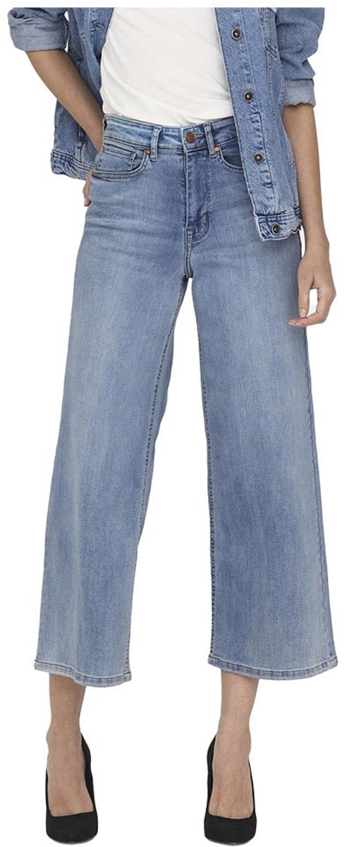 Only Madison Wide Crop Ankle Tai566 Hoogzittende Jeans Blauw 29 / 32 Vrouw
