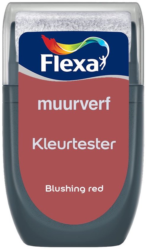 Flexa muurverf kleurtester Blushing red.