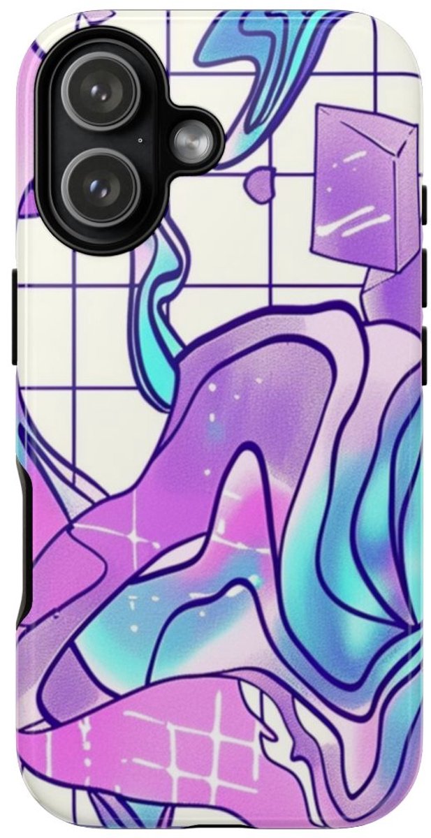 Abstract Kristal Vaporwave Patroon – Telefoonhoesje Geschikt voor iPhone 17