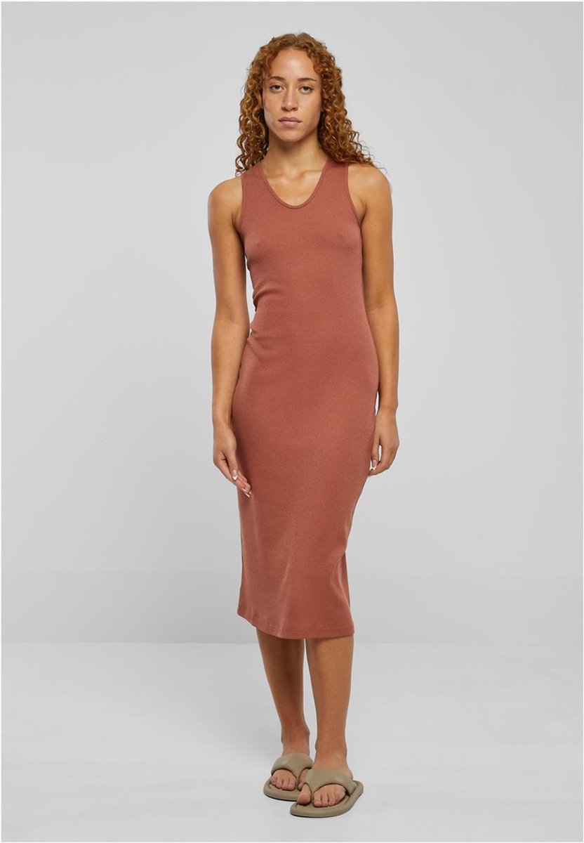 Urban Classics Midi Sleeveless Rib Lange jurk XL Oranje
