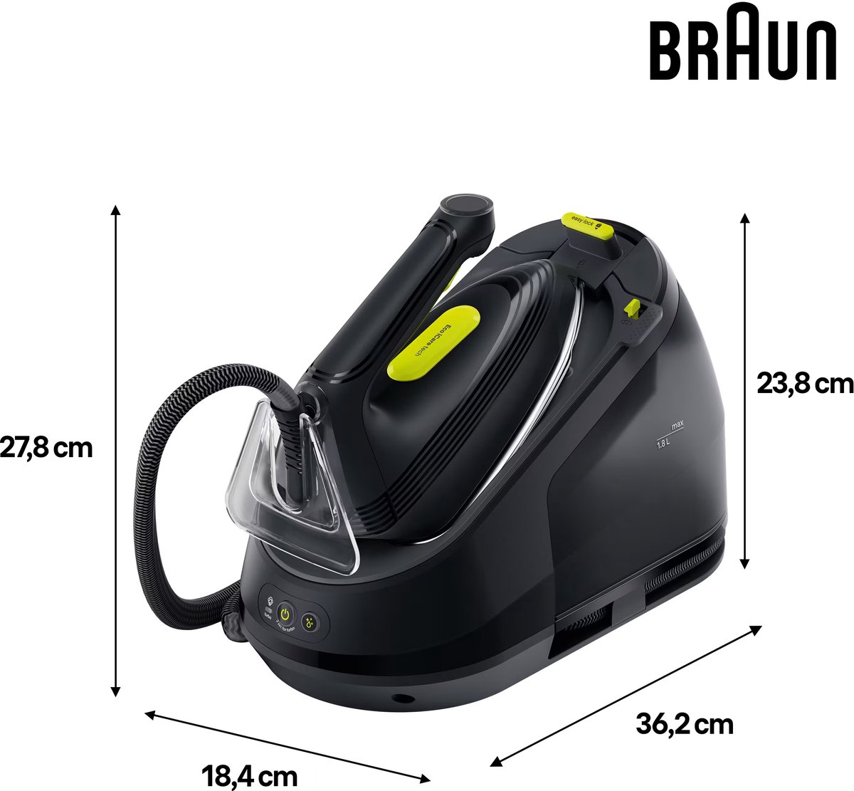 Braun CareStyle 3 IS3257BK - Stoomgenerator - Compact Opbergen - Eco-instelling - Zwart — afbeelding 5