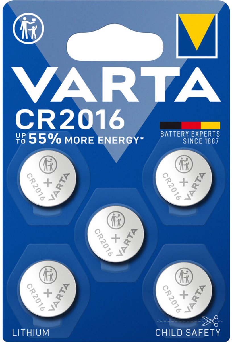 Varta CR2016 - 5 stuks