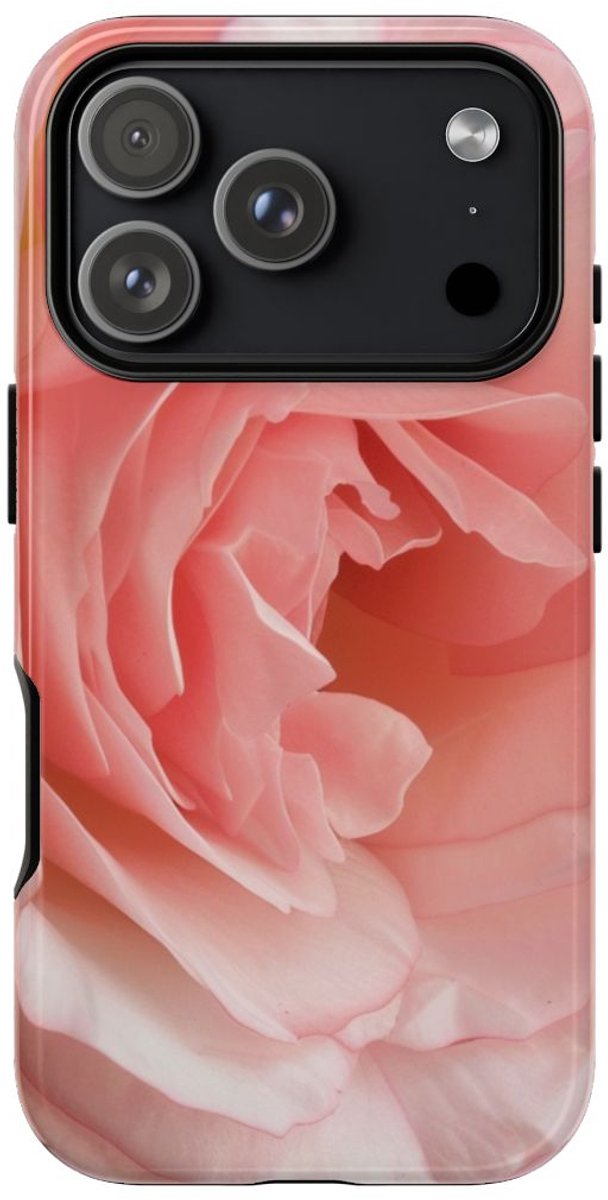 Zachtroze Roos van Dichtbij – Telefoonhoesje Geschikt voor iPhone 17 Pro