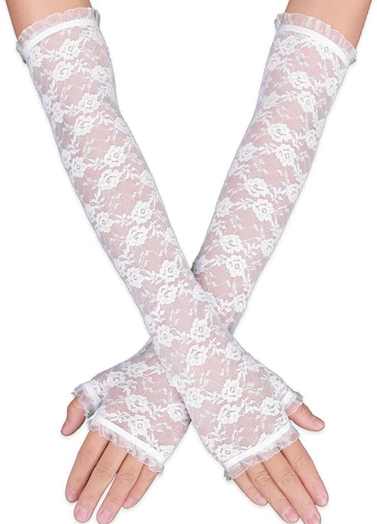 Ivenset Met Maan-hoofdband, Gouden Handschoenen, Vintage Kanten Handschoenen, Siliconen Elfenoren Lang En Kort – Cosplay, Carnaval, Halloween, Goud