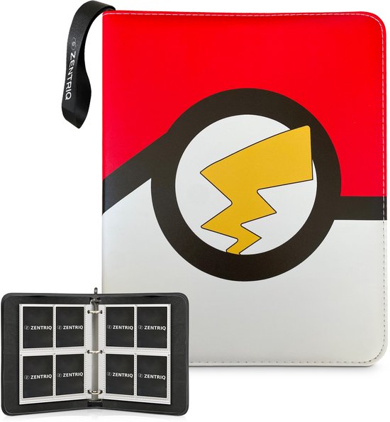 Foto: Pokemon map 400 kaarten 50 pagina s bliksemstaart zentriq pu leder pokemon kaarten map met ritssluiting waterdicht duurzaam card binder verzamelmap voor pok mon andere ruilkaarten