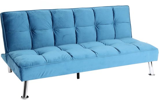Canapé MCW-K21, canapé-lit pliant, suspension à ressorts Nosag, fonction couchage, surface de couchage 181x107cm ~ velours, bleu