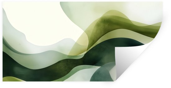 Muurstickers - Sticker Folie - Golven - Abstract - Lichtgroen - Sierlijk - 40x20 cm - Plakfolie - Muurstickers Kinderkamer - Zelfklevend Behang - Zelfklevend behangpapier - Stickerfolie