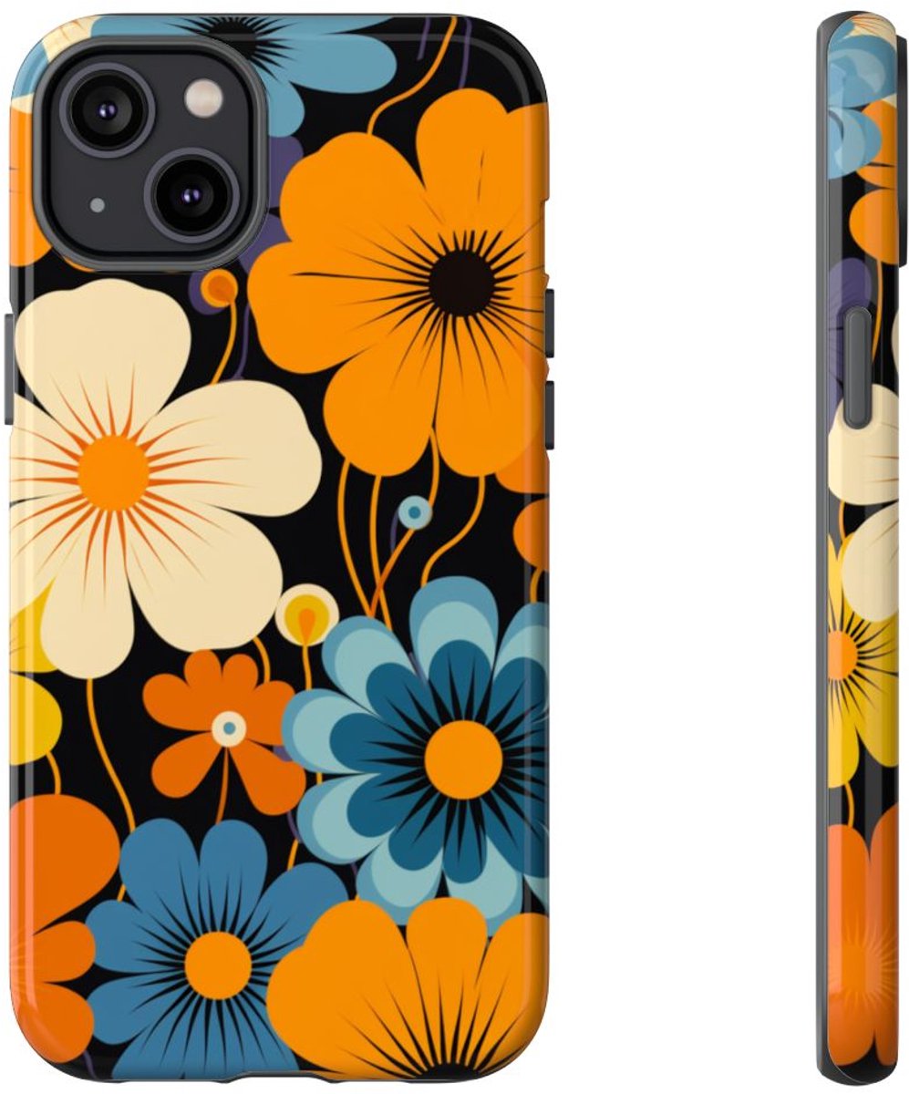 Gedurfd Retro Bloemenpatroon – Telefoonhoesje Geschikt voor iPhone 14 Plus
