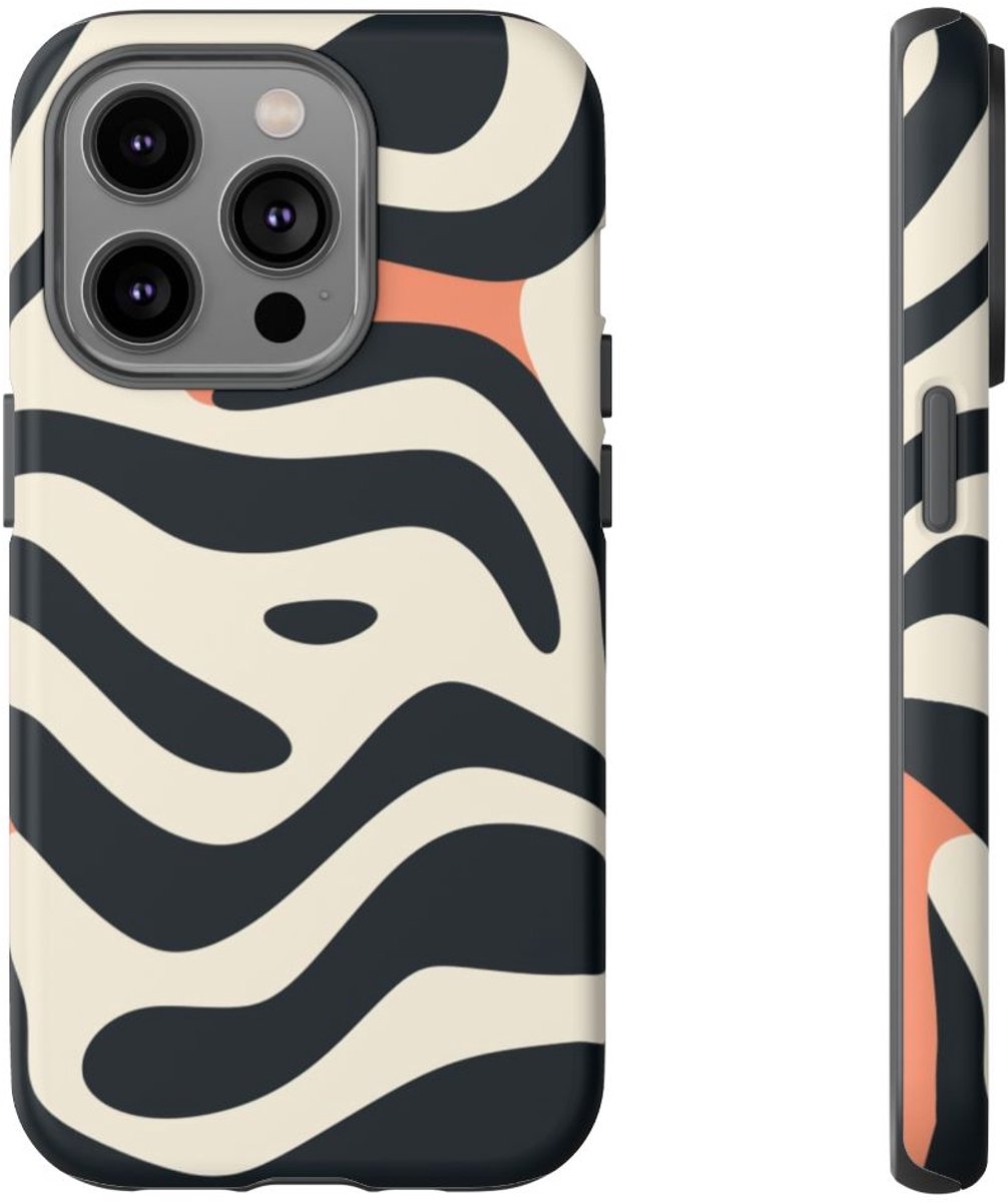 Abstracte Golvende Lijnen – Telefoonhoesje Geschikt voor iPhone 14 Pro