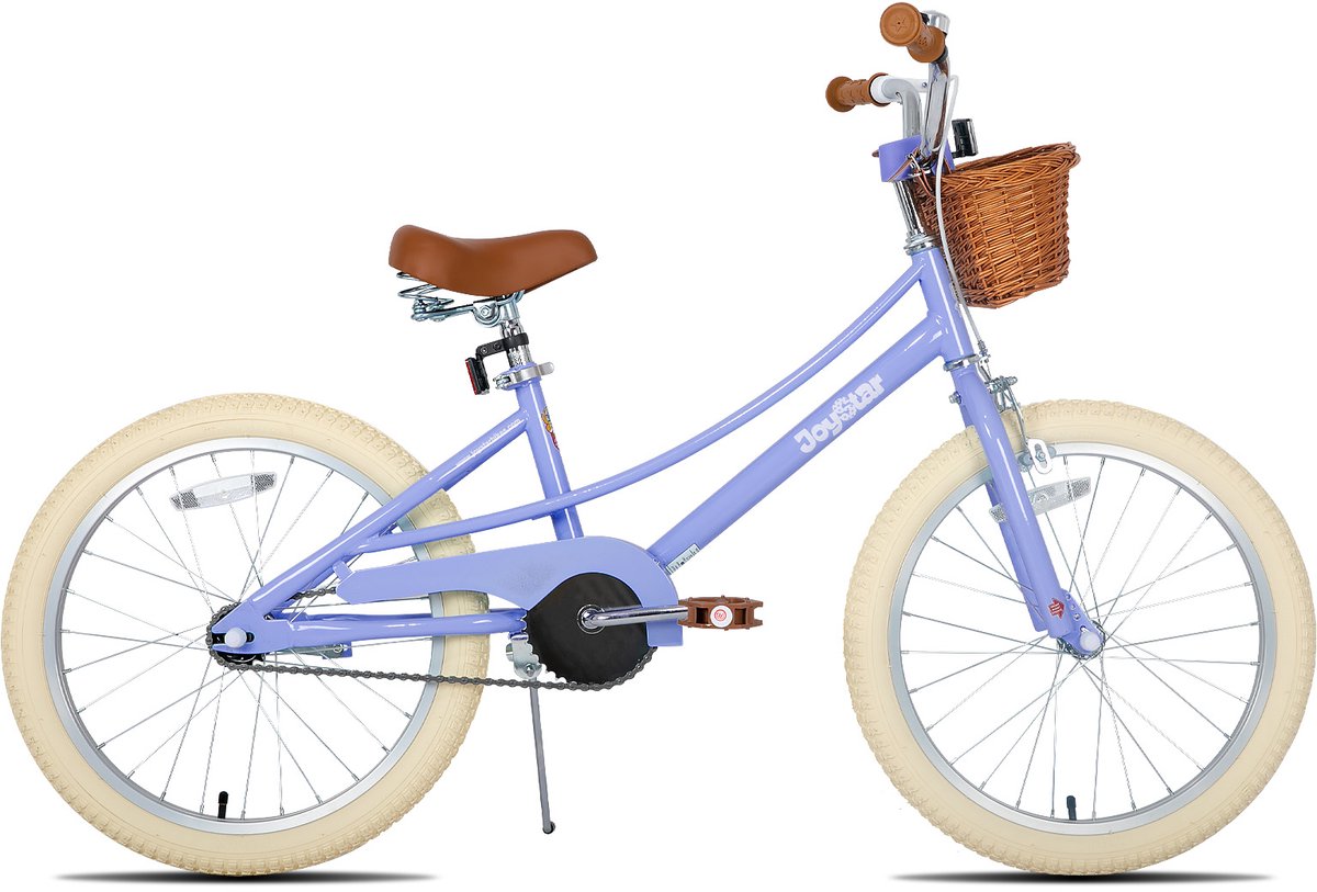 Joystar Fantasy Kinderfiets voor Meisjes - 20 Inch - Mand - Zijwieltjes - Bel - Handrem - Paars - Geschikt voor buitenactiviteiten in de lente