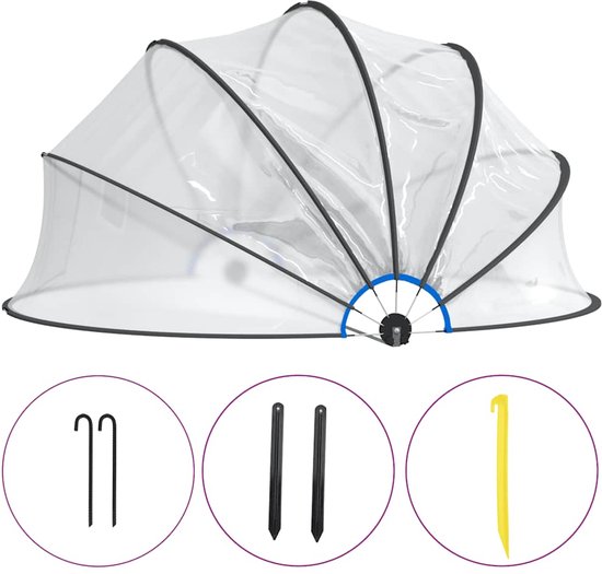 vidaXL - Zwembadoverkapping - rond - 406x203 - cm - PVC