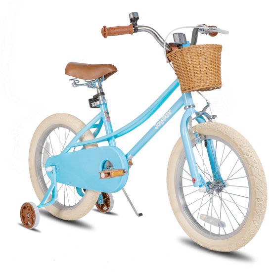 Joystar Fantasy Kinderfiets voor Meisjes - 18 Inch - Mand - Zijwieltjes - Bel - Handrem - Blauw van JOYSTAR — afbeelding 2