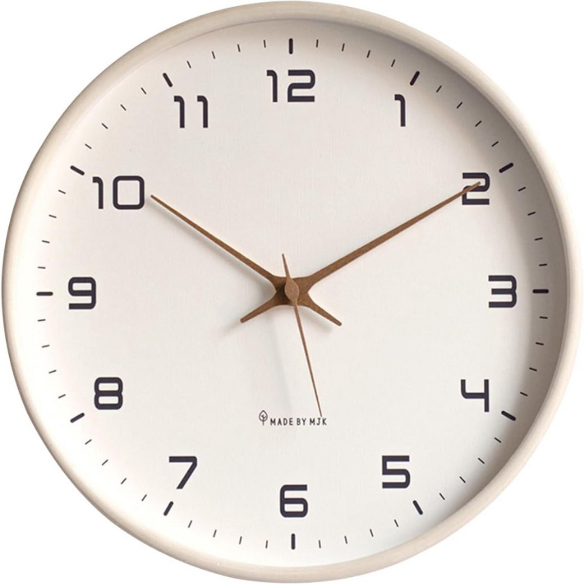 Wandklok Hout - Moderne Ronde Klok - Stil Uurwerk - Decoratieve Klok Voor Woonkamer - Keuken - Kantoor - Hal - Werkt Op Batterij