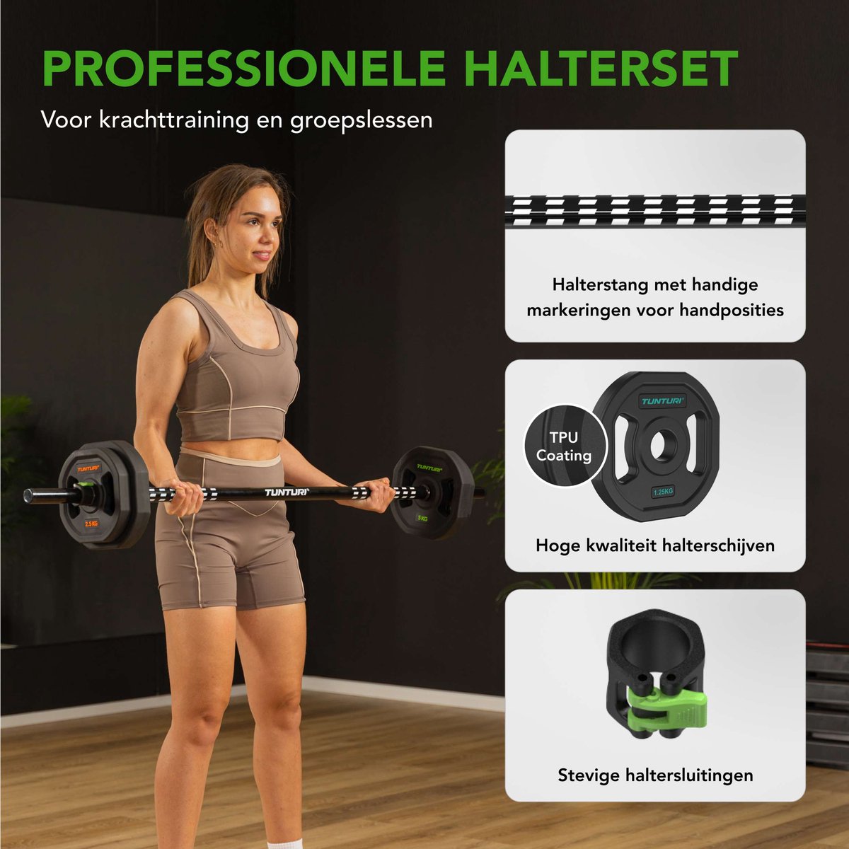 Tunturi Aerobic Pump Gewichtenset 20kg - Halterset van rubber - Incl. halterstang met 6 schijven - Barbell set - Incl. gratis fitnessapp thumbnail 6