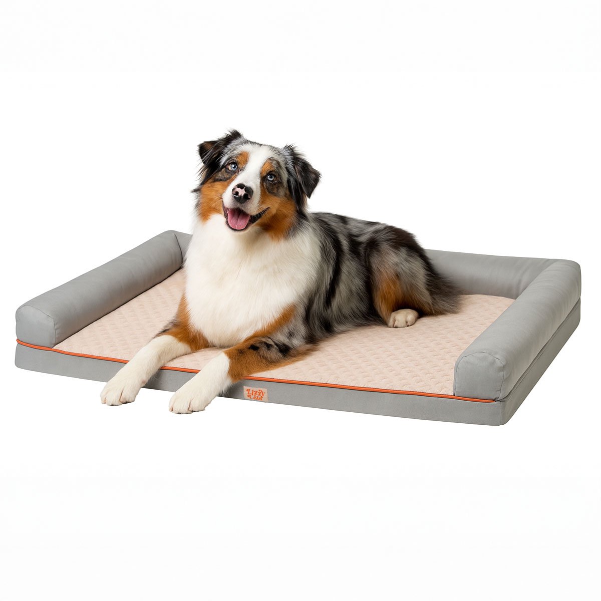 Lizzy & Lola - Fluffy Hondenbed Nappy Teddy - Hondenmand - 79 x 56 cm - Beige/Grijs – Extra Zacht & Wasbaar