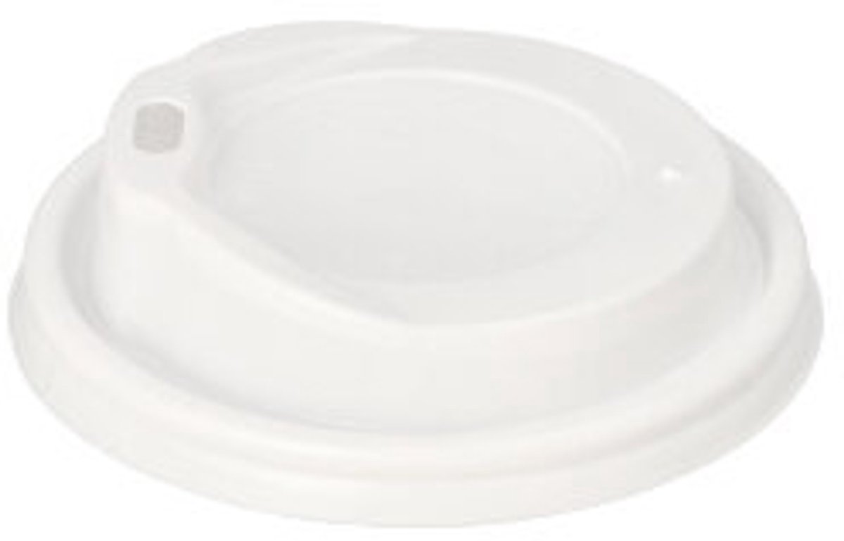 Image of 100 Deksel, PS To Go rond Ø 8 cm · 2,4 cm wit