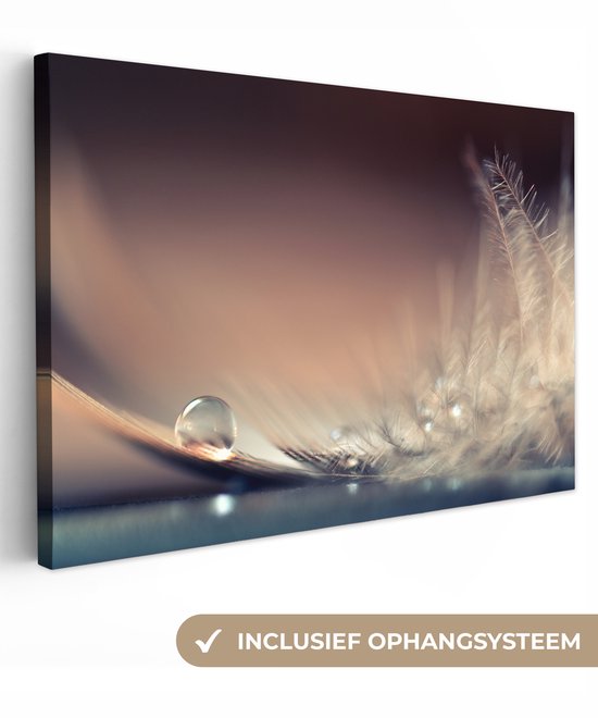 Peinture sur toile - Plume - Water - Abstrait - Peinture sur toile - Toile salon - Décoration murale - 90x60 cm