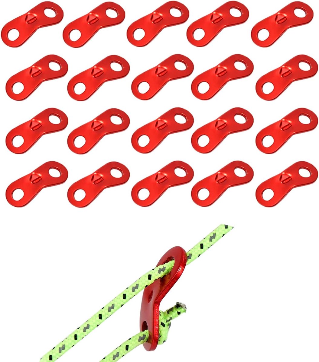 Dailygoods - 20 Stuks Aluminium Tentlijnspanners - Lichtgewicht Campingaccessoires