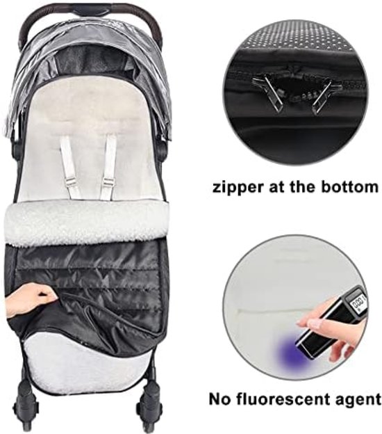 PromoHome Verstelbare Winter Voetenzak voor Buggy en Kinderwagen - Ultrawarme Bescherming tegen Kou - Geschikt voor 0-36 Maanden - Machinewasbaar en Waterafstotend - Universele Pasvorm van Merkloos — afbeelding 3