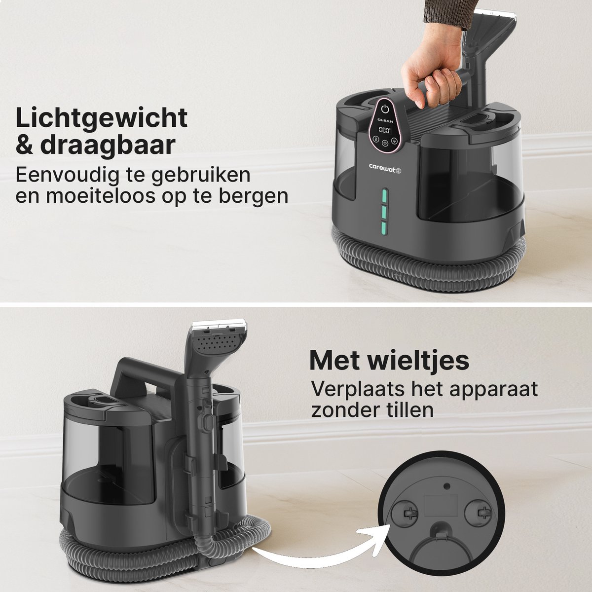 Carewat 2-in-1 Stoomreiniger met Zuigfunctie thumbnail 5