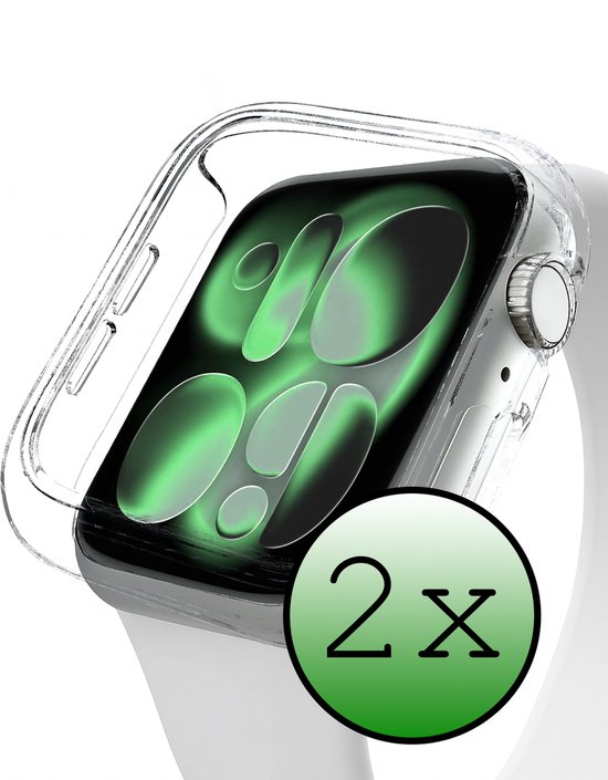 Hoesje - 2 Stuks Geschikt voor Apple Watch 11 (42 mm) - Extra Sterk - Siliconen Case Cover - Smartwatch Full Bumper Hoes - Transparant
