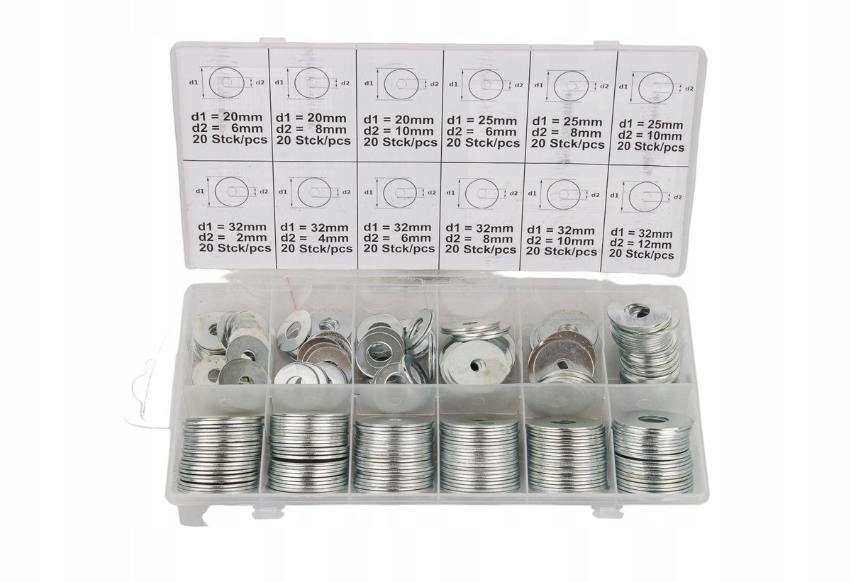 carrosseriering set 240 stuks - verschillende maten - sluitring