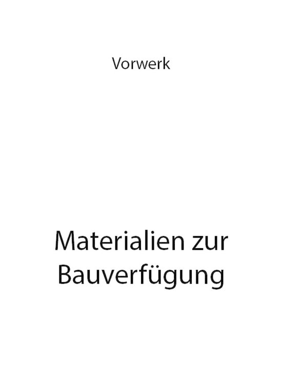 Materialien zur Bauverfügung - cover