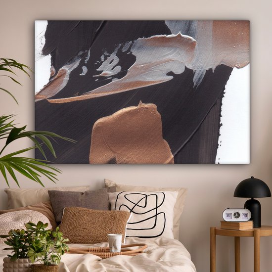 Tableau Peinture Abstrait - Peinture - Or - 180x120 cm - Décoration murale XXL