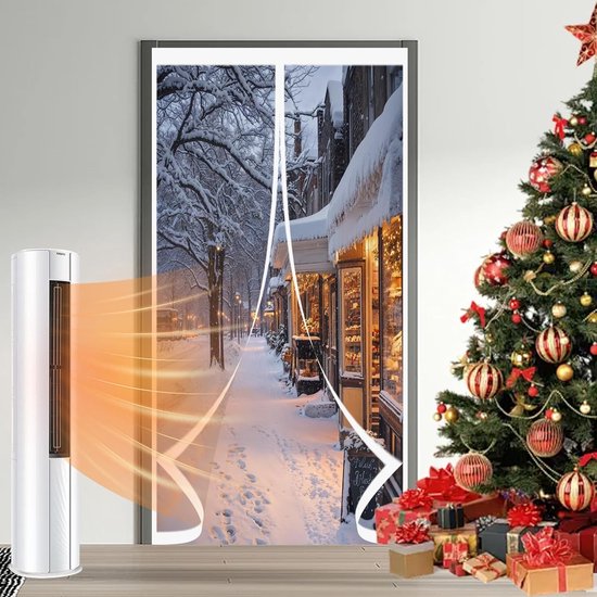 Magnetisch Warmtewerend Gordijn 92 x 122 cm Handsfree, Winter, Isolerende Bescherming, Koudebescherming Transparant Thermisch Deurgordijn Voor Keuken, Slaapkamer, Terras, A