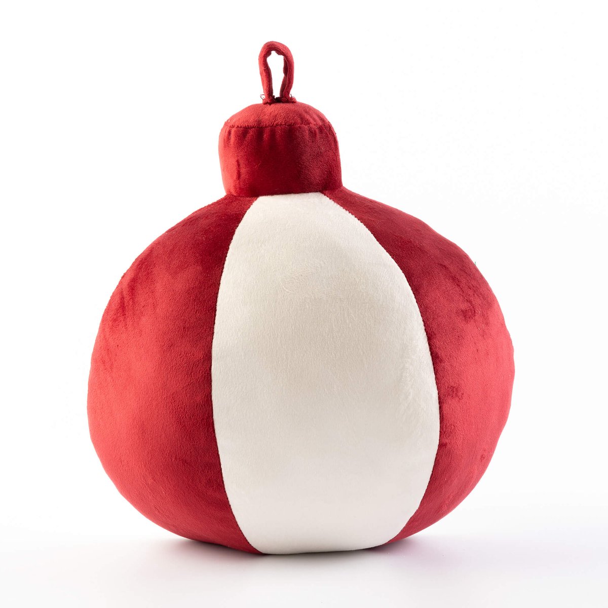Textino JINGLE-BELLS - sierkussen - 26x30 cm - kerstbal - Scooter - rood, wit