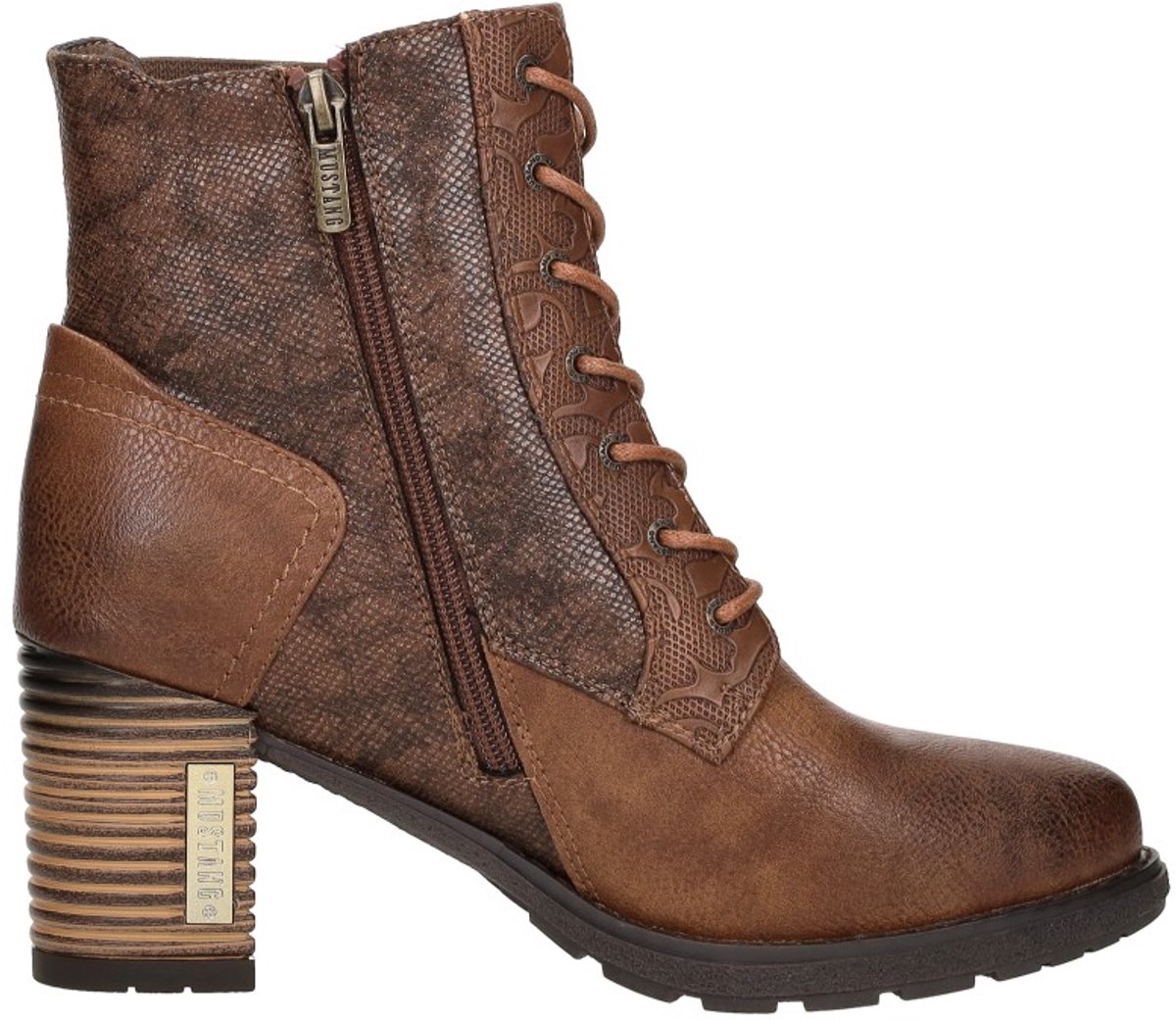 Mustang Veterschoenen Hak Veterschoenen Hak - Cognac - Maat 41