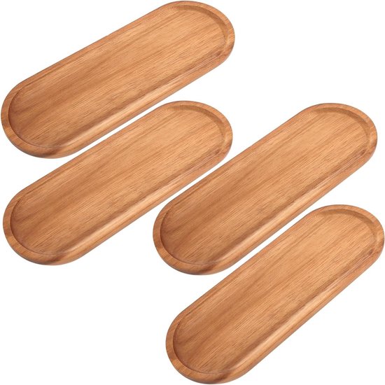 SAMHITA LOT DE 3 Plateaux De Service Décoratifs En Bois De Manguier
