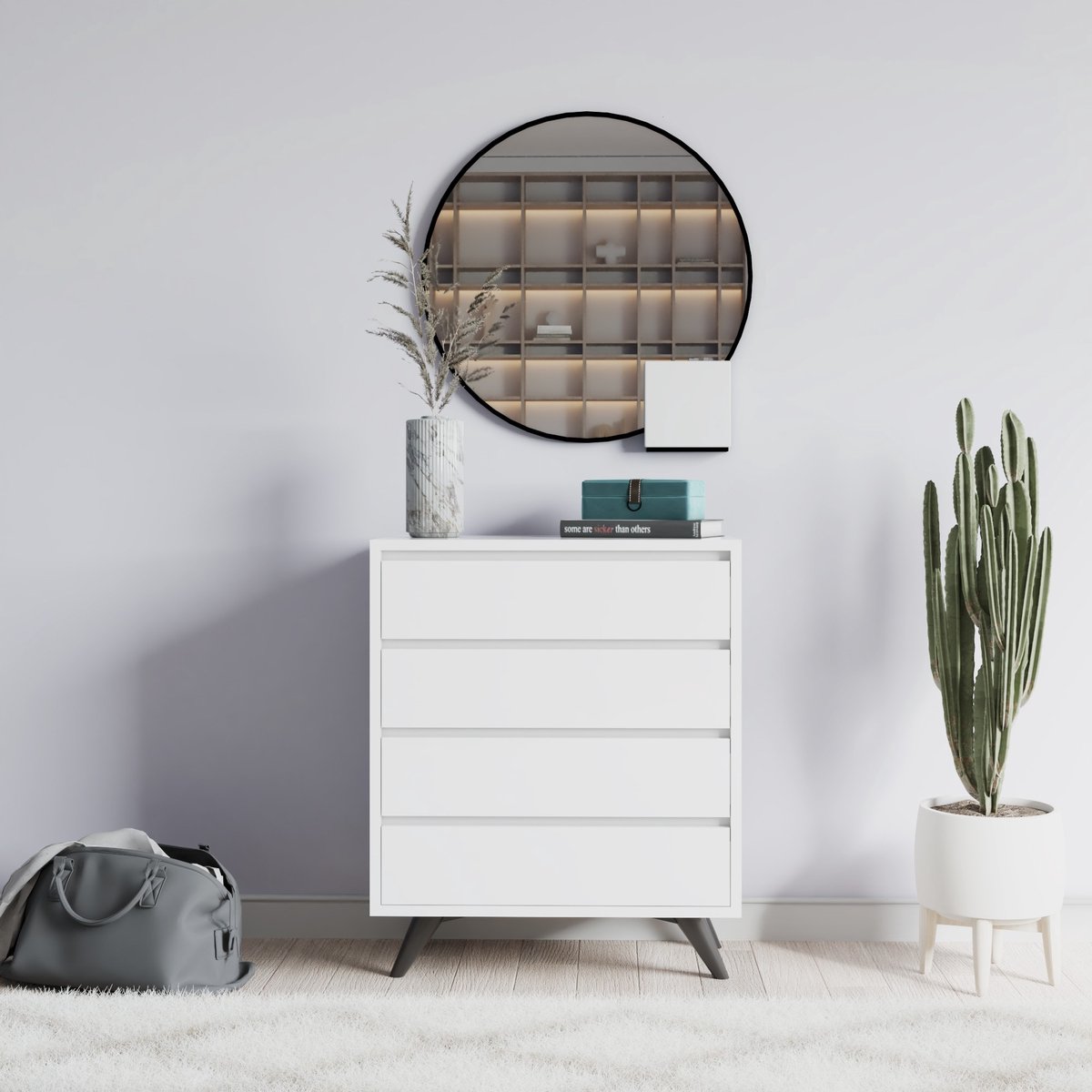Skye Decor , Ladekast, Suvera - White, Gemelamineerde spaanplaat, Wit, 70 x 40 x 86 cm