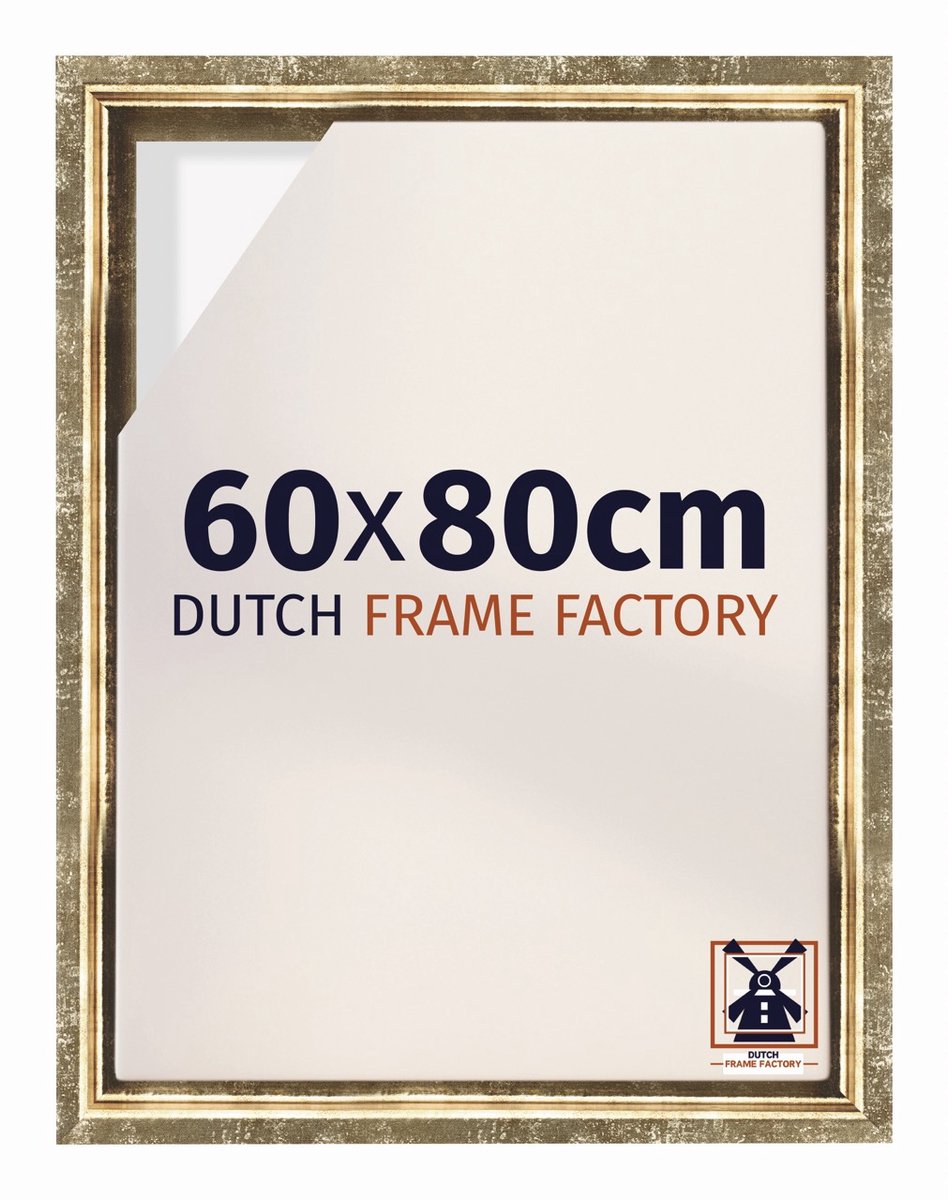 Dutch Frame Factory Baklijst 60x80 cm - Goud Antiek - Geschikt voor Canvasdoek - MDF Baklijst Lausanne