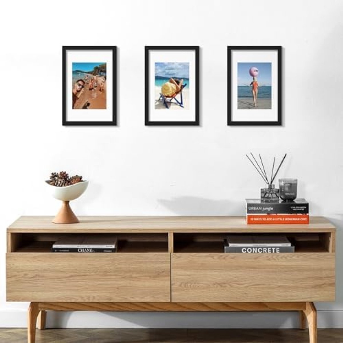 PromoHome Fotolijstenset Zwart 3-delig 20x30 cm - Moderne wanddecoratie