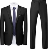 ALLTHEMEN Tweedelig Herenpak - Twee knoops Middenspleet Slim Fit - Zakelijke en Avondkleding - XXL