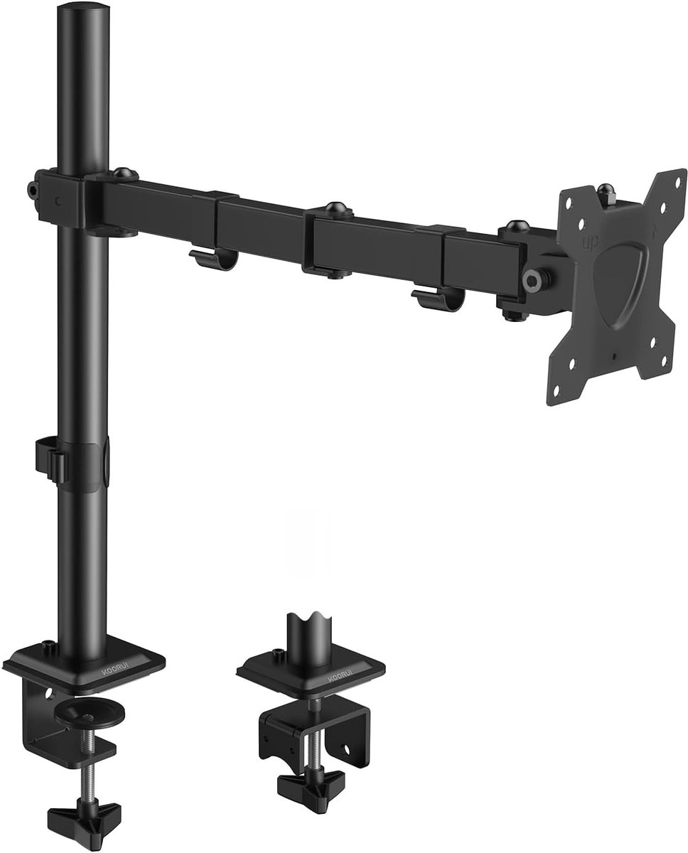 Monitorarm voor 13-27 inch Monitoren - Enkele Gasdruk VESA Arm met Kabelbeheer