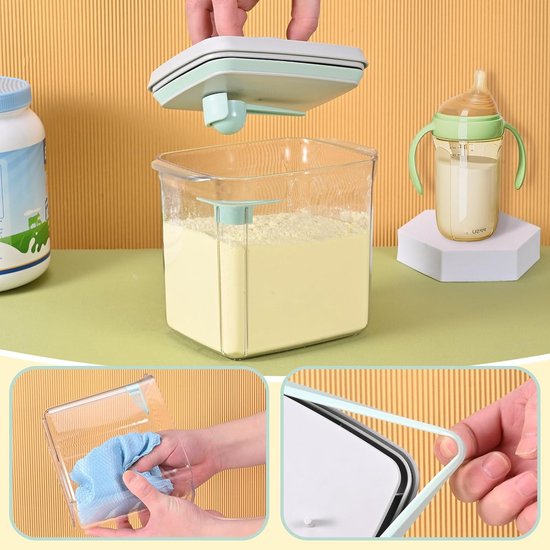 1000ml melkpoederdispenser - Draagbare melkpoederbewaardoos met maatschep - Verzegelde melkpoederdispenser - Melkpoedercontainer - Uitneembare eiwitpoederbewaardoos - Type B — afbeelding 5