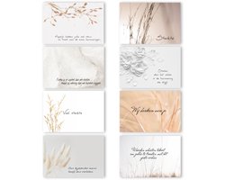 ASCK021 - Condoleance kaarten - Set van 8 dubbele kaarten met enveloppen - Rouwkaarten - Troostkaarten - Sterkte kaarten - Condoleance kaarten met enveloppen - Rouwkaarten - Sterkte wensen - Gecondoleerd - Condoleancekaarten - Wenskaarten