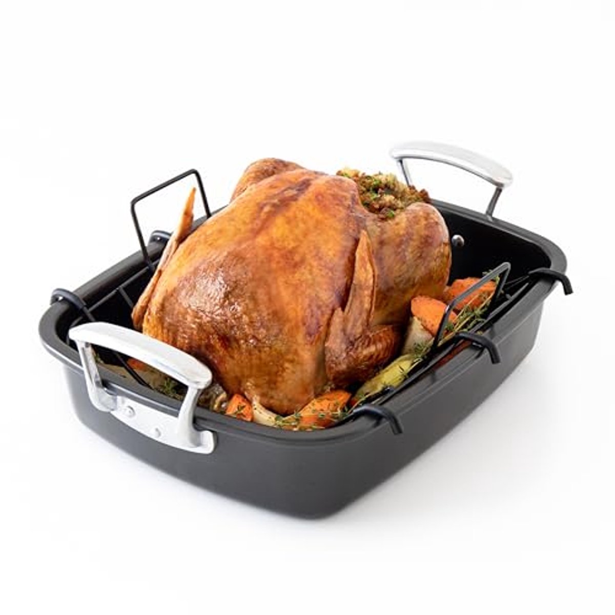 Extra Grote Roestpan met U-vormige Rek - 47 x 37 cm - Geschikt voor Oven - Antiaanbaklaag