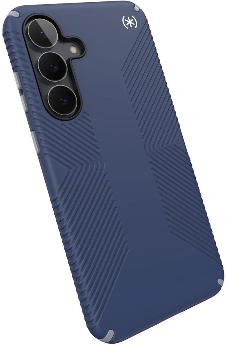 Speck hoesje geschikt voor Samsung Galaxy S25 FE - Ultieme Bescherming en Grip - Luxe Soft-touch Afwerking - Valbescherming gecertificeerd tot 4 meter - Microban Antibacterieel - Presidio2 Grip lijn - Blauw